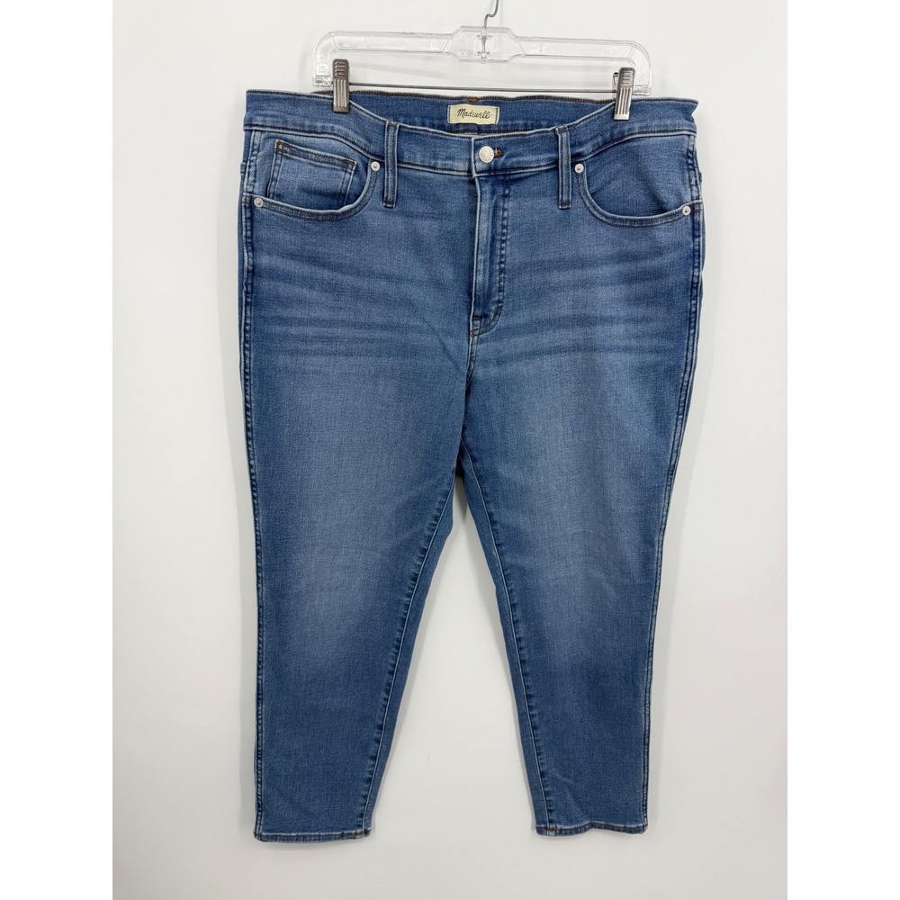 Madewell Mid-Rise Stovepipe Jeans Women 33‎ Blue Medium Wash DM6849 NJ242
